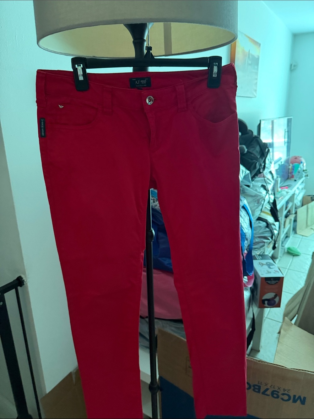 Armani Jeans Red and Black Label Detail